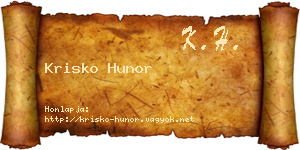 Krisko Hunor névjegykártya